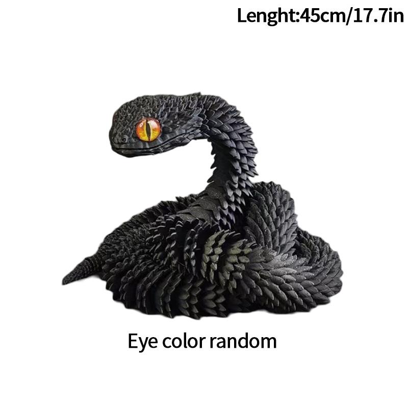3D Printed Snake Fidget Toys Crystal Dragon Flexible Joints Executive Desk Toys Home Office Decor Perfect Gifts For Autism/Adhd