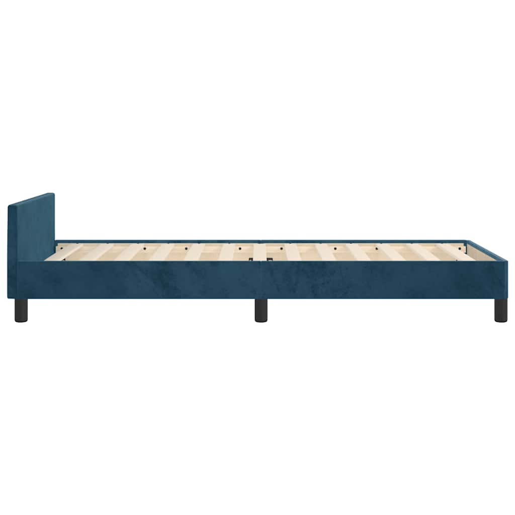 Bed Frame without Mattress Dark Blue 80 x 200 cm Velvet
