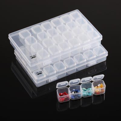 28 Fächer durchsichtige Aufbewahrungsbox Organizer für Diamond Painting Perlen Strasssteine Schmuckteile Schrauben Angelhaken und kleine Bastelmaterialien