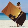 Vintage Retro Sunset Palm Beach Towel Patterned Sunscreen And Windproof Suitable For Swimming Pool Camping Travel