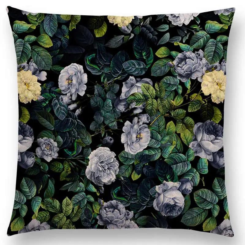 Latest Exotic Garden Summer Natural Flowers Leaf Botanical Tropical Jungle Cushion Cover Car Home Decor Sofa Throw Pillow Case