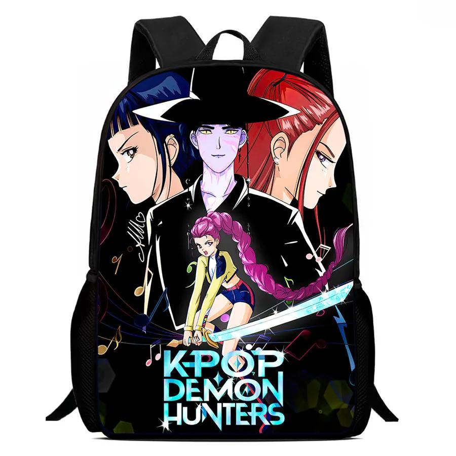 Mochila Child School Backpack,Cartoon Kpop-Dem-Onhun-Ters School Bags For Girls,Durable &Light Weight Bags For Kindergarteen