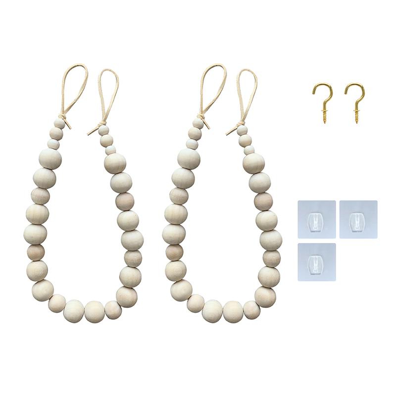 

2 шт./компл. Бохо-гирлянды из бисера, подхваты для штор, кисточки, деревянные бусины, веревка для штор, держатели для штор в фермерском стиле для декора драпировки