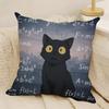 fashing cat thinking network pattern Pillow Case Natural Linen Double-Sided Printing Sofa Home Decor Cushion Cover