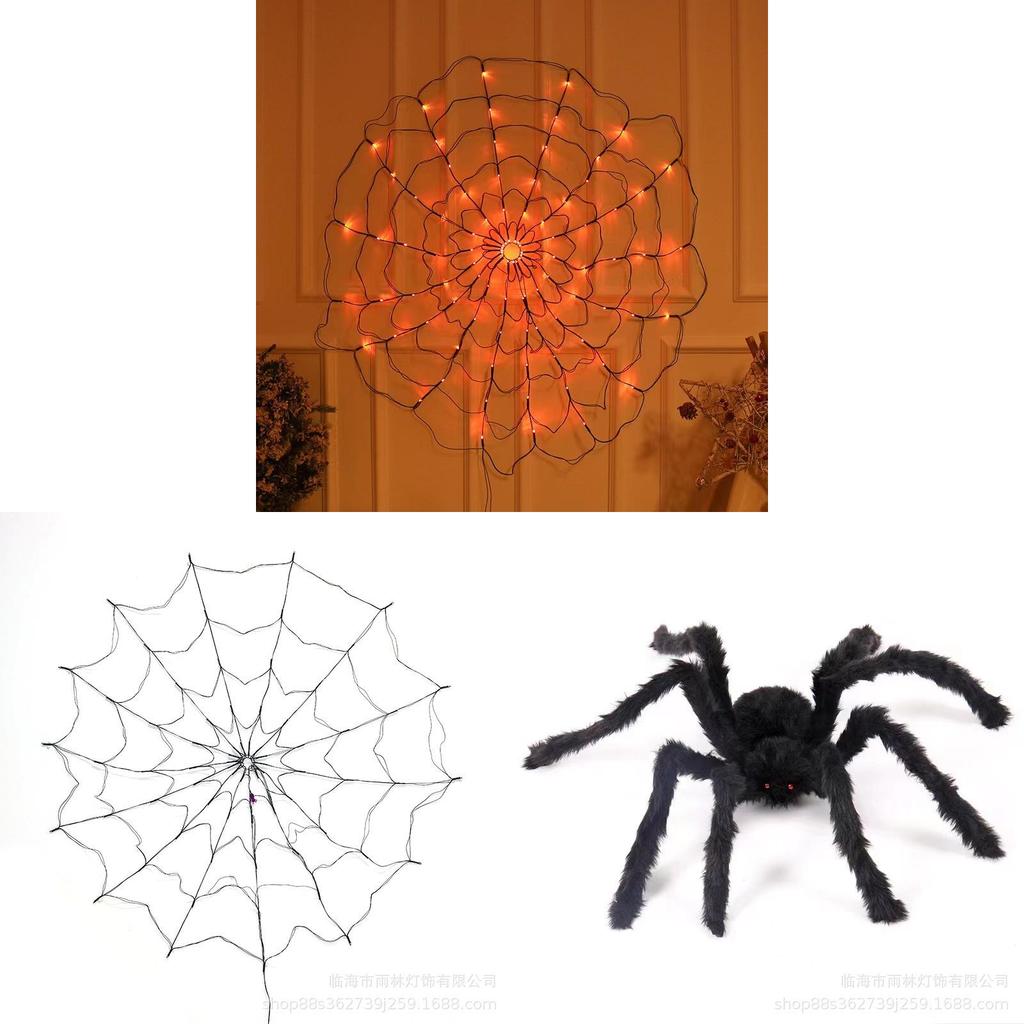 Spider Web Led String Lights For Halloween Decor With 1.2m 70led