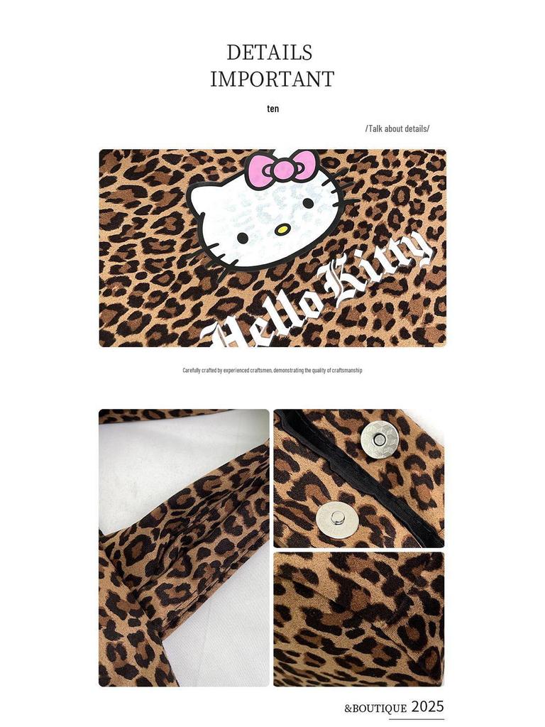 2025 Autumn/Winter Leopard Print Cute Single Shoulder Tote Bag - Large Capacity Shopping Handbag