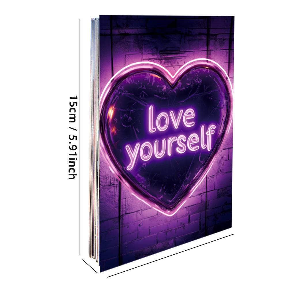 50 Neon Postcards Purple Dream Wall Decorative Cards Light And Shadow Lighting Colorful Decorative Cards