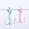 Cloth Rack Shelf Storage Tie Holder 4 Hook Plastic Hanger Multifunction Rotating Four-claw Hook