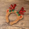 High-End Children's Christmas Antler Plush Headband with Bell Bow