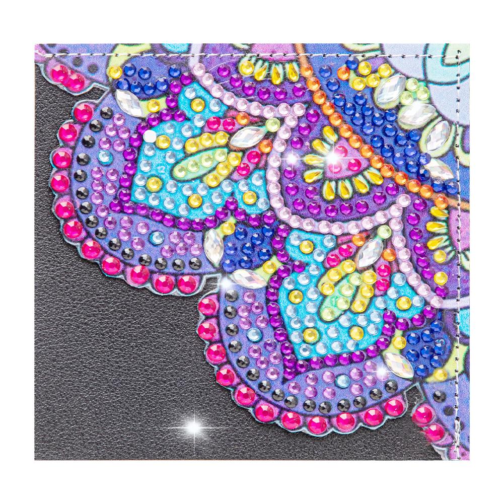 5D Seitenlesezeichen Leder Dreieck DIY Diamantmalerei Ecklesezeichen Kunsthandwerk Diamantkunst Lesezeichen für Zuhause Büro Schule