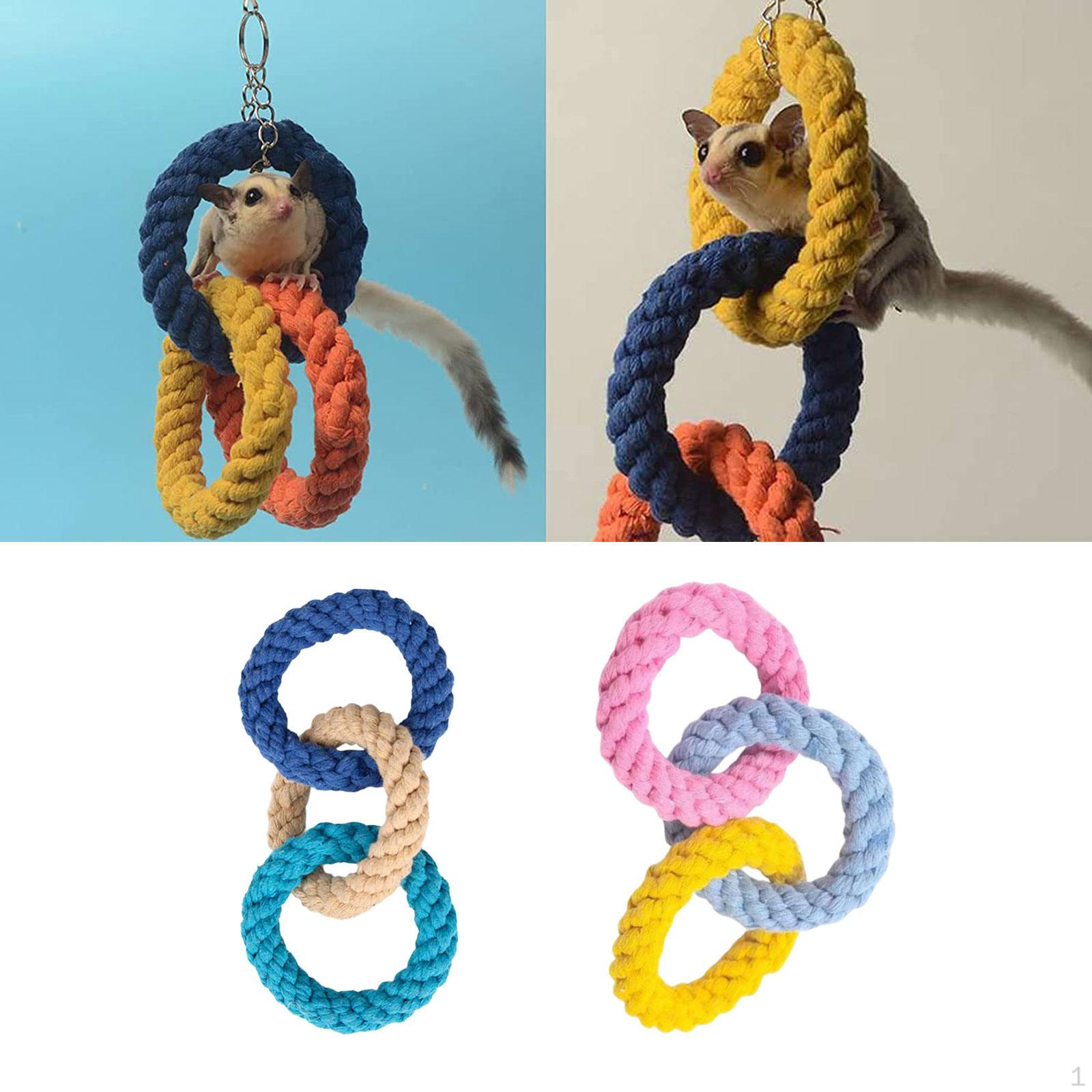 

2Pcs Parrot Rope Swings Climbing Toy Bite Resistance Chewing Cage Hanging Birds Perch for