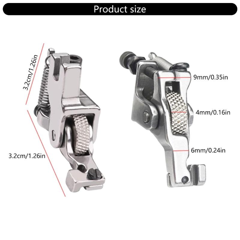 Adjustable Invisible Zippers Presser Foot with Roller Wheel Heavy Duty Steel Presser Feet For Flatbed Sewing Machine