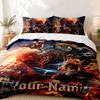 Attack on Titan Custom Name 3pc set Perfect for bedroom use Comfortable bedding set includes a duvet cover and two pillowcases Ideal birthday or Chris