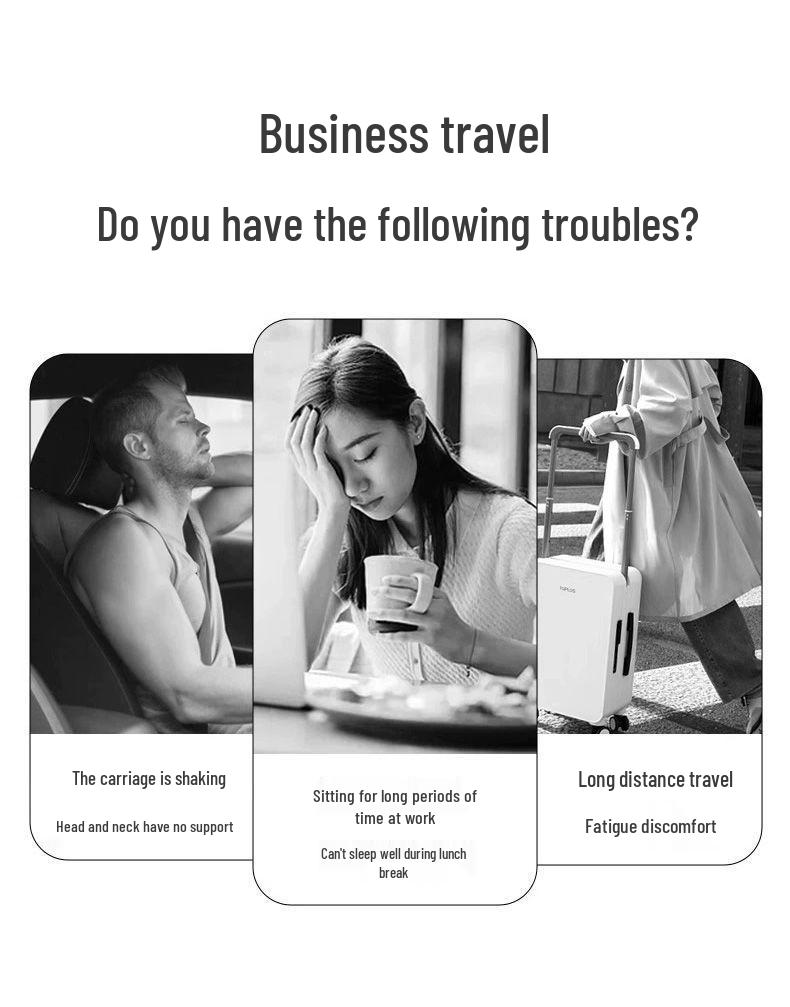 U-förmiges Reise-Nackenkissen - Zum Aufblasen drücken, Tragbare Stütze für Flüge und Geschäftsreisen