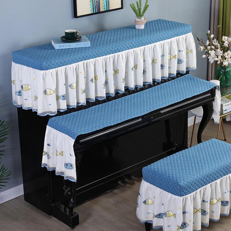Simple home decoration 1-Piece Set Cartoon Dust Cover Piano Bench Cover or Piano Key Cover Towel Home Simple Decorative Cloth