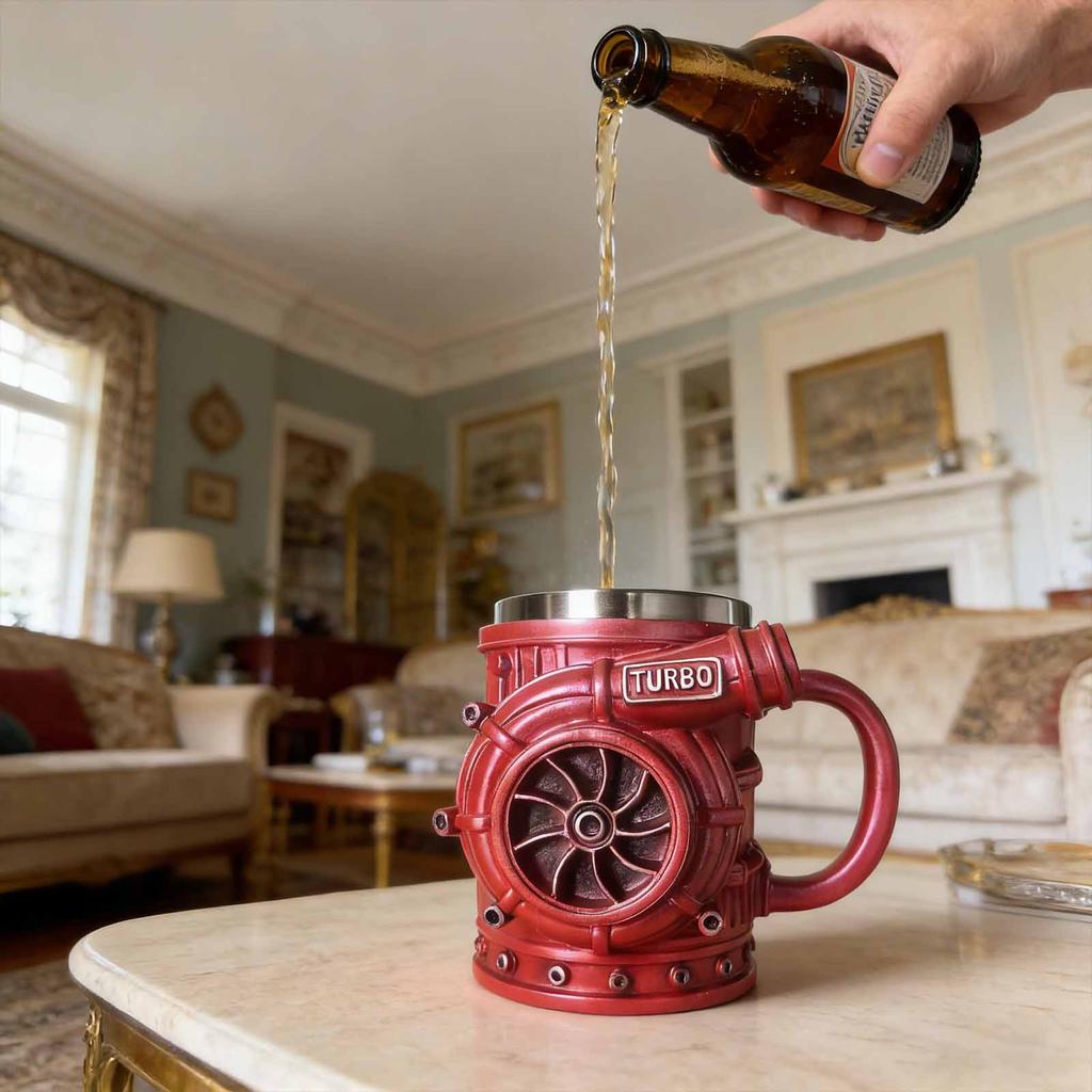 10.14oz Engine-themed Coffee Mug, Personalized Coffee Mug, Creative Car Engine Coffee Mug, A Perfect Gift For Car Enthusiasts.