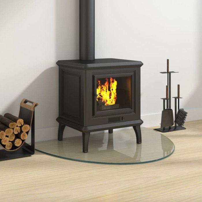 VidaXL Plaque de verre de cheminée Demi-rond 800x600 mm 324110