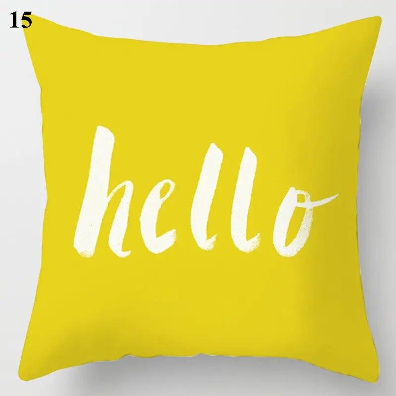 Decorative Cushion Cover Yellow Gray Floral Animal Geometric Pillow Covers Throw Pillows Polyester Single Side Print Pillowcases