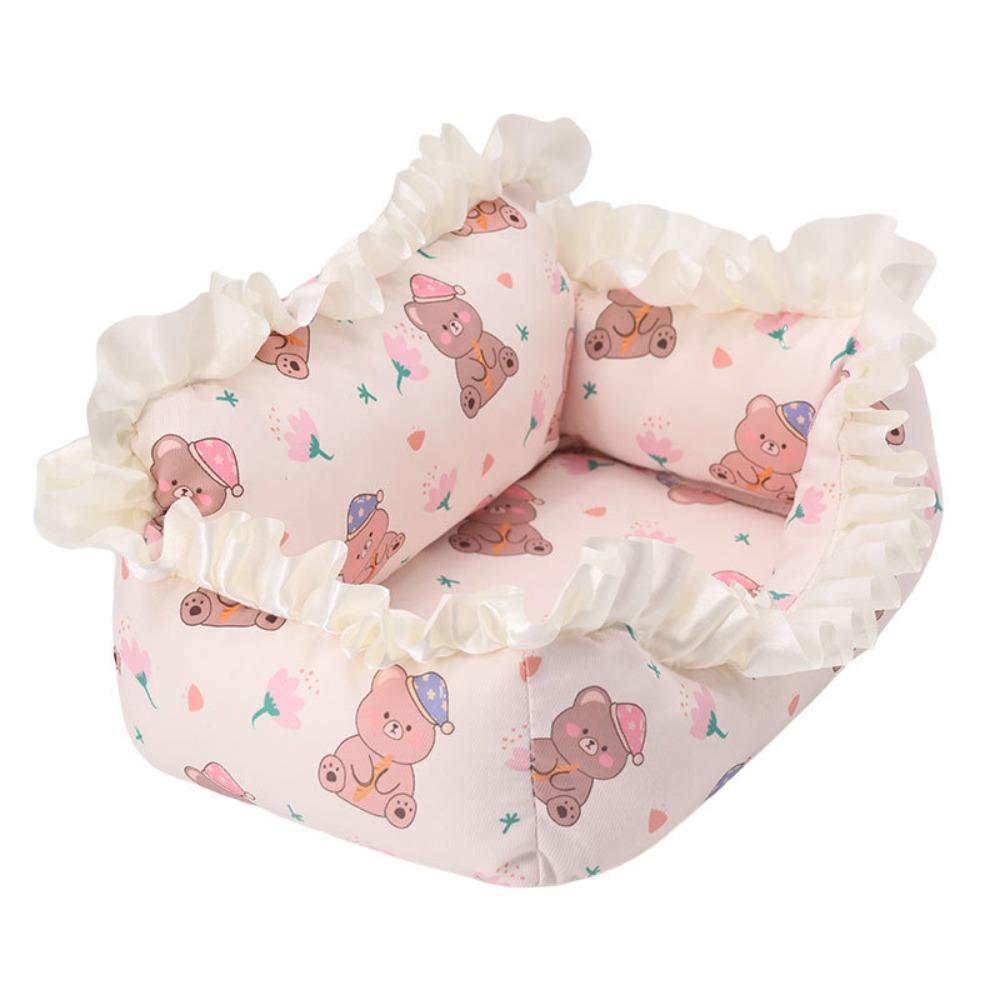 

Large Space Cooling Pet Nest Soft Hamster Cool Bed Detachable Hamsters Sofa Bed All Seasons Without Mat Pink