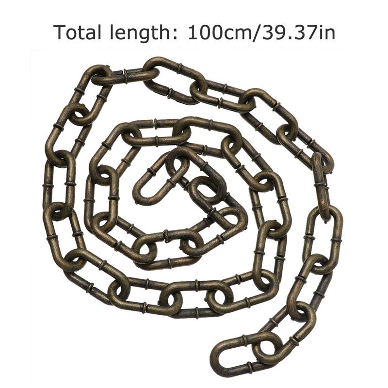 Halloween Simulation Iron Chain Prop Decorate Chain for Halloween Party Men Women Fashion Jewelry Necklace Basic Punk Style Deco