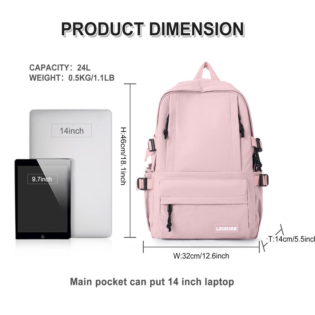 Mochila Versatile School Backpack for Teens Girls, Women Work Laptop Backpack, Neutral Simple for Middle High School College Bag