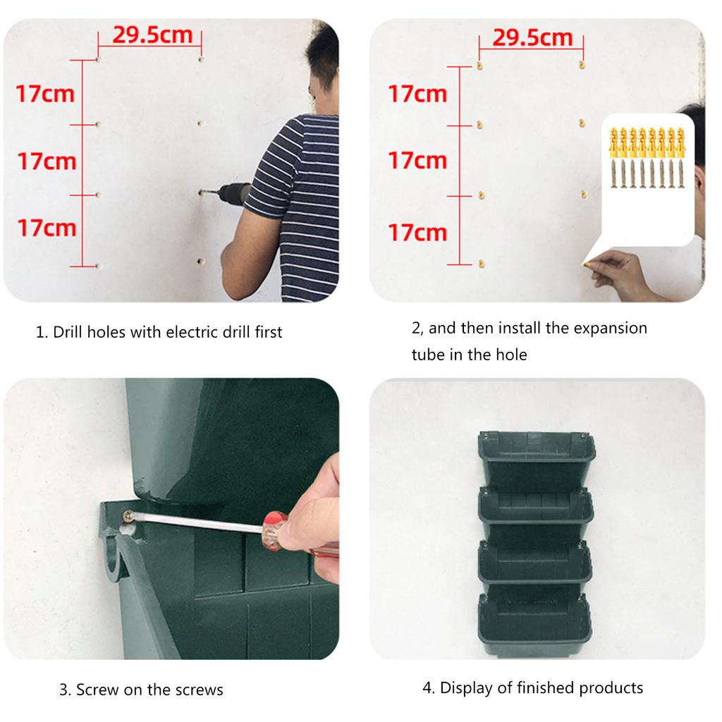 Pack Of 4 Wall Mounted Outdoor Vertical Planters Space Saving Design For Small Gardens And Patios