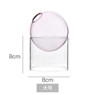 Mini Round Flower Vase Hydroponic Container Micro Landscape Glass Ecological Bottle Borosilicate Glass Bottle With Home Decorate