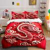 Chinese Dragon Decor Set Bedding Set with 1 Duvet Cover 2 Pillowcases Single Double King Queen Gift