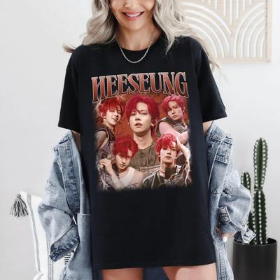 2026 Hip Pop Heeseung Printed Men Women's T-shirt Spring_Summer Fashion Trend Cotton Top Neutral Round Neck Short Sleeve T-shirt