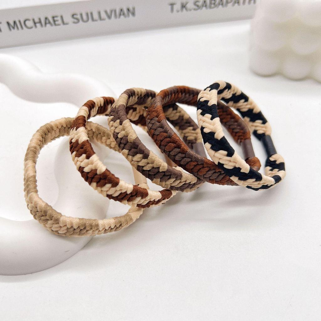 Milchkaffee Geflochtenes Elastisches Haarband - Schlichtes, Hochelastisches Haaraccessoire