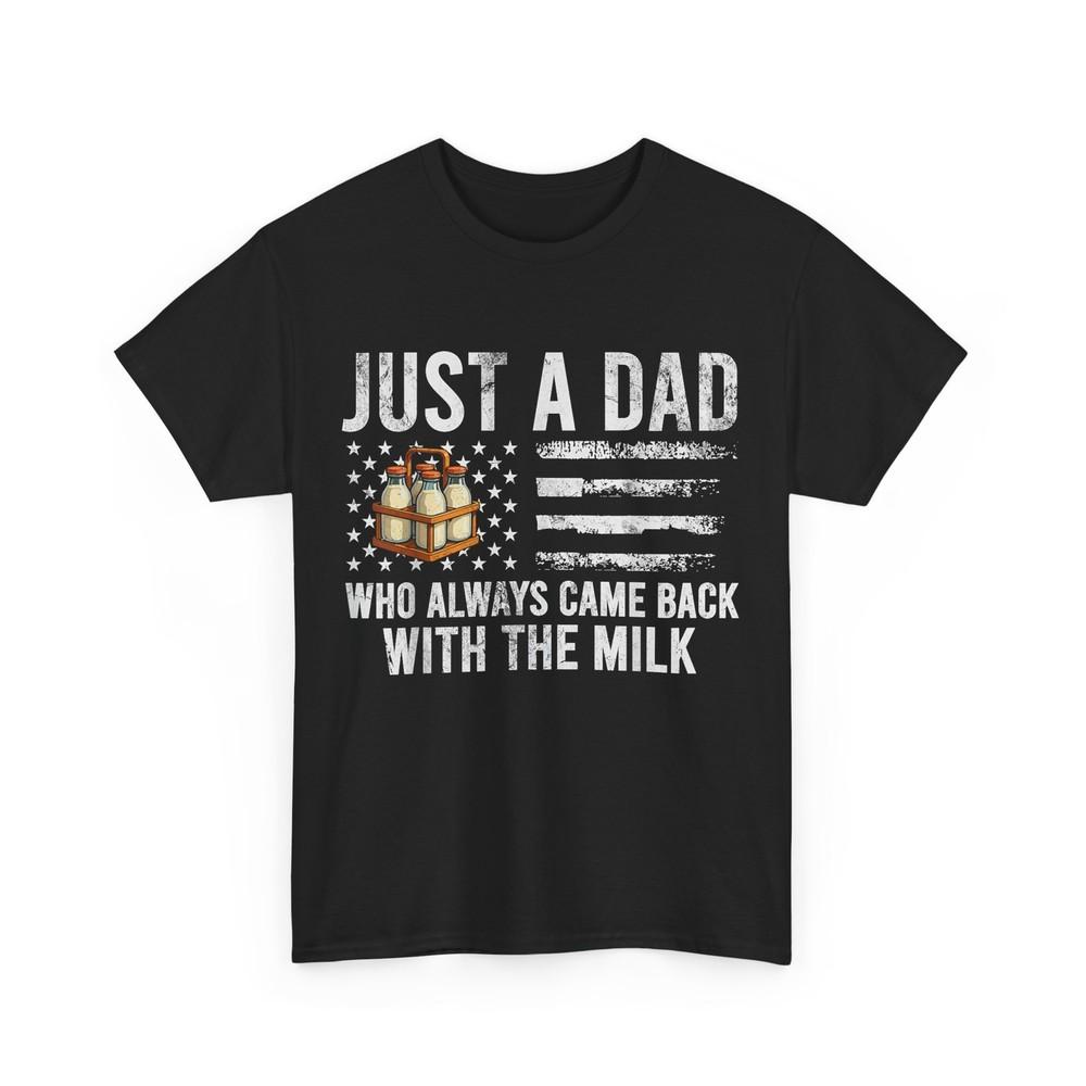 

Просто папа, который всегда возвращался с молоком, футболка с флагом США 4XL