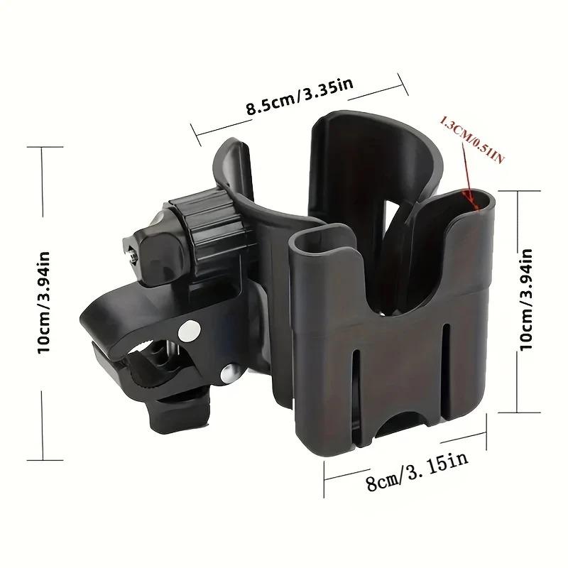 2-in-1 Universal Kinderwagen Wasserbecherhalter mit Handyhalter, Universeller Flaschenhalter für Rollstuhl-Kinderwagen-Zubehör