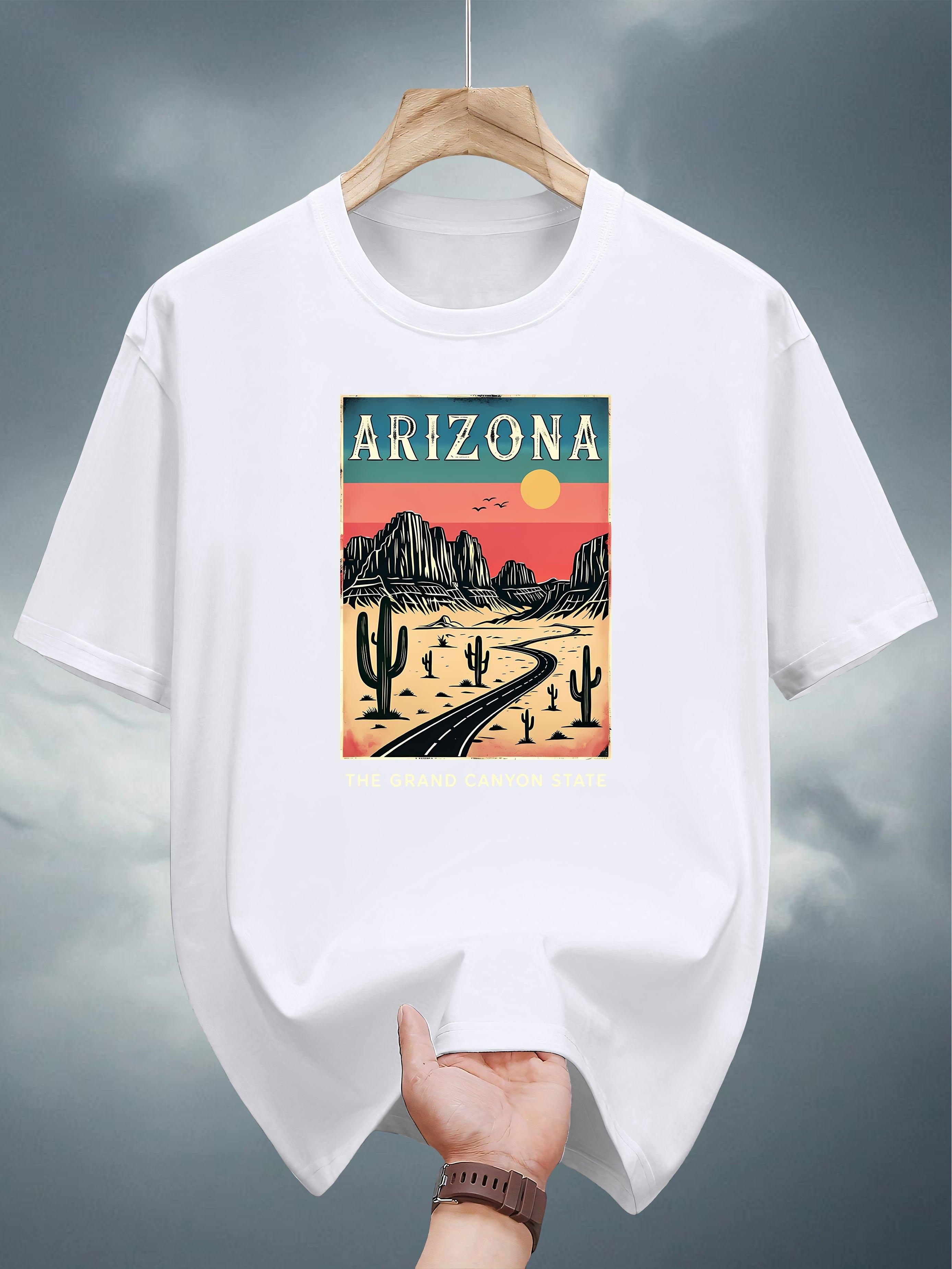 Arizona Grand Canyon Graphic Print T-shirt - Regular Fit Casual Short Sleeve Round Neck Tee for Summer S