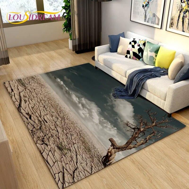 Nature Scenery Desert Sand Area Rug Large,Carpet Rug for Living Bedroom Sofa Doormat Decoration,Children Play Non-slip Floor Mat
