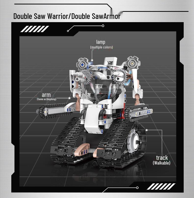 Dual Control 5-in-1 Chainsaw Robot Building Blocks: Educational Toy Gift for Kids