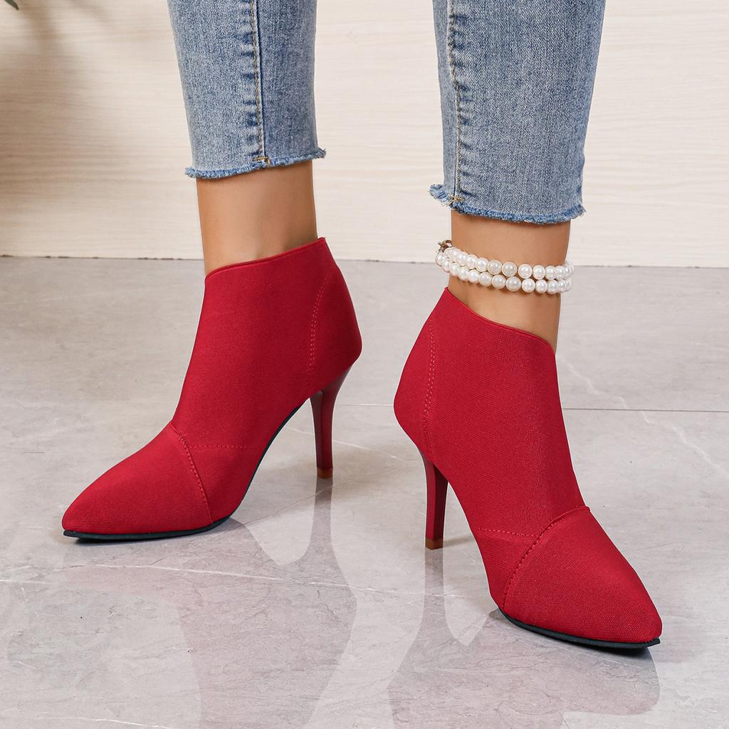 Fashion Spring and Autumn New Solid Tone Pointed Sleeve Wearing Thin Heel Versatile Single Boot Women Comfortable Women's Shoes2024