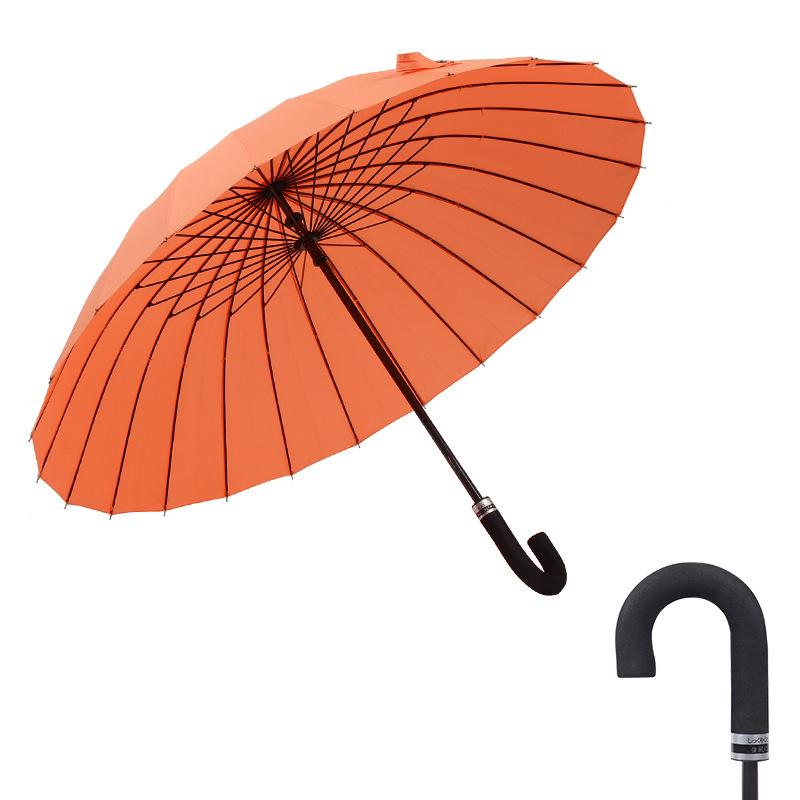 Double Person Water-Activated Blooming Long-Handled Umbrella for Women – Storm Curved Handle, Reinforced Rainproof Design