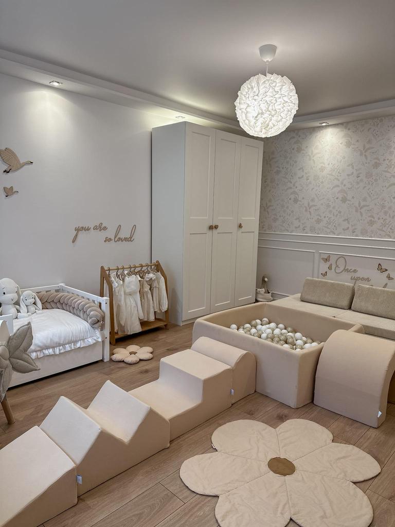 Beige foam playground step