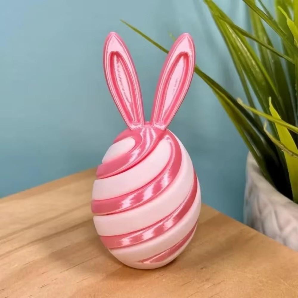 Colorful Easter Rabbit Ornament Sensory Toy Rotating Bunny Eggs Desktop Ornament