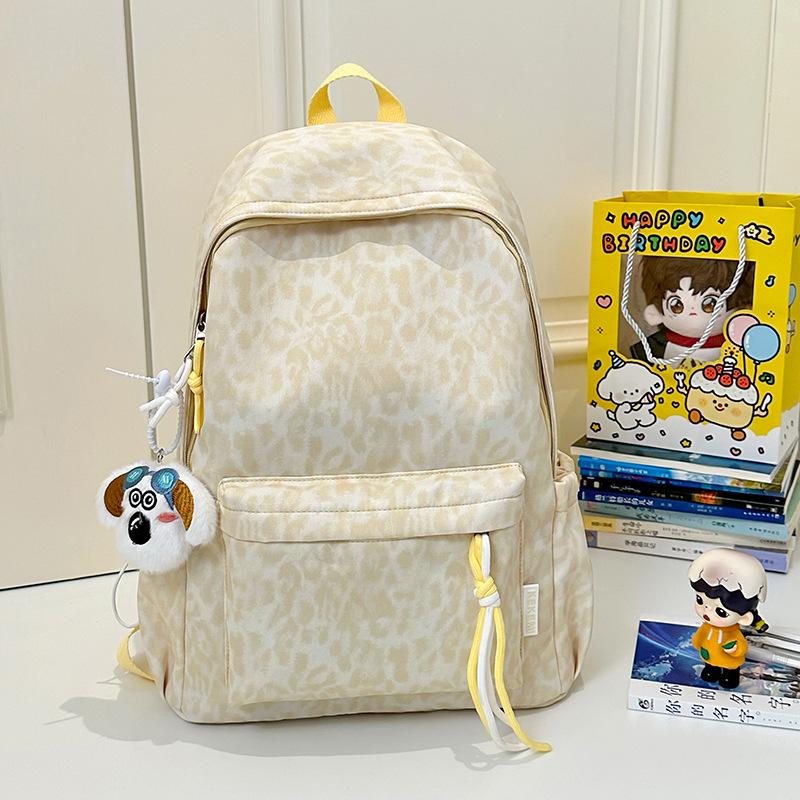 Lightweight Leopard Print Backpack New Student Large-capacity Schoolbag Travel Simple Backpack