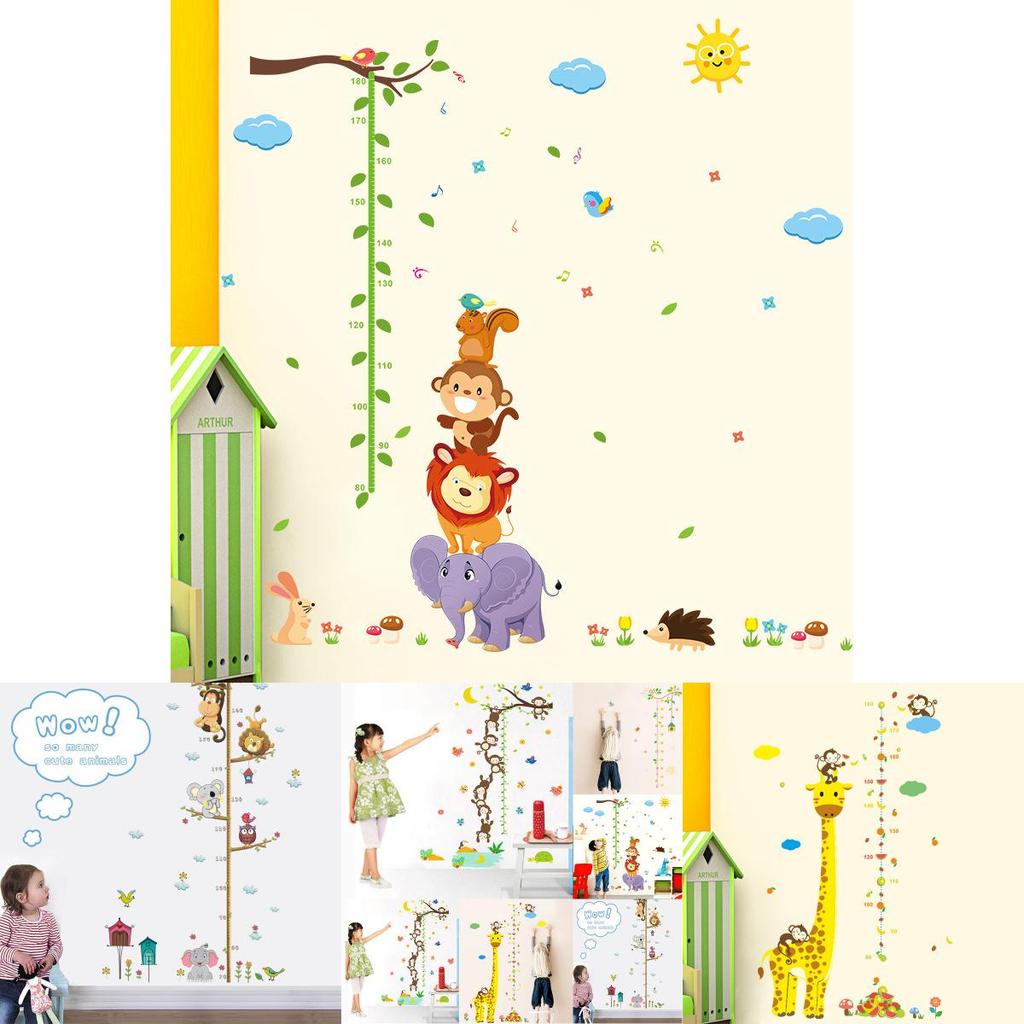 Vibrant Growth Height Chart Removable Wall Decal For Kids And Baby Room Decor