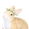 Garden Statues Figurines wearing Garland Decorative Decoration Bunny Resin Sculpture for Tabletop