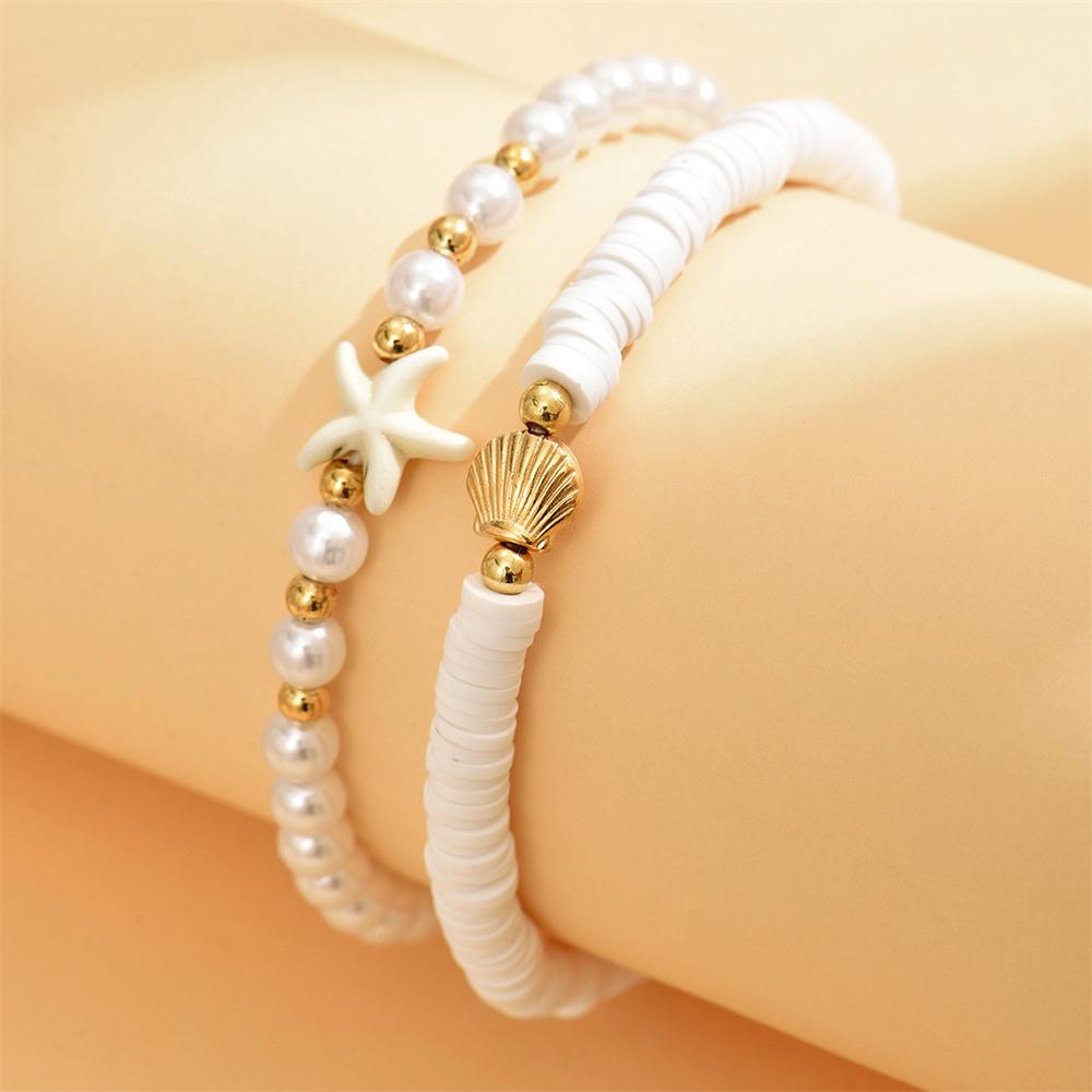 Vintage Gold Color Shell Cute Starfish Anklets For Women Double Layer Foot Chain Ankle Bracelet Beach Jewelry Summer Accessories