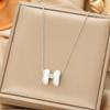 Japan and South Korea Simple Popular Wind Titanium Steel Necklace Female Niche Exquisite Internet Celebrity Zircon Clavicle Chain High-end Jewelry