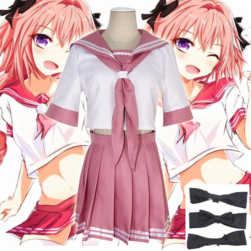 

Astolfo FGO Sailor Suit JK Women s Crossdresser Cosplay Costume One Size