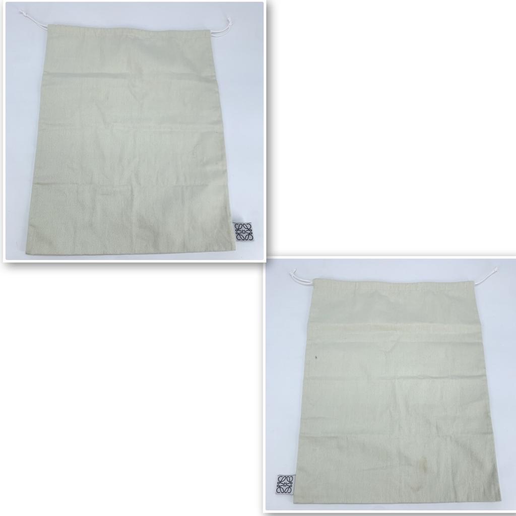 LOEWE Repeat Anagram Jacquard Square Tote Shoulder Bag Canvas Calf Leather Navy Blue Black