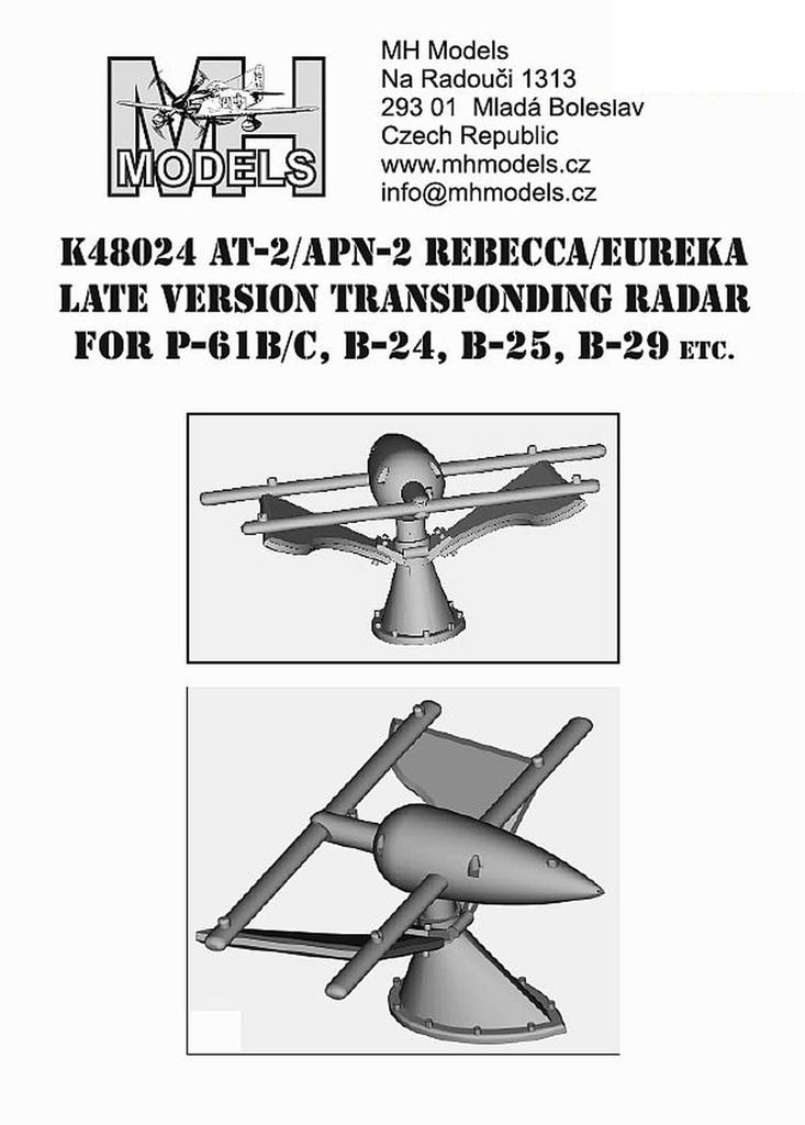 MH Models WW2 US Aircraft Radar Antenna Late Model 2 Pieces Plastic Model Parts MHZK48024 1/48 AT-2/APN-2 (Airplane)