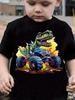 Kinder T-Shirt Dinosaurier Muster Jungen Kleidung Lässiges O-Ausschnitt T-Shirt für einen Jungen Street Trendige Mode Tops Kinderkleidung