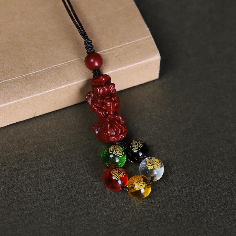 Hangzhou Vermilion God of Wealth Anti-Lost Phone Keychain with Pixiu Pendant