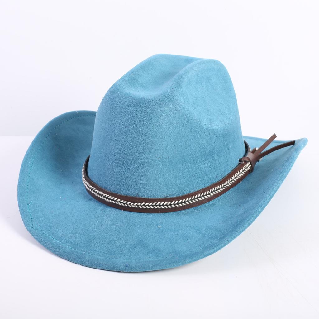 Neue Farbe Western Cowboyhut Herren und Damen Pendler Vielseitig Einfacher Stil Breiter Rand Zylinder Sonnenhut